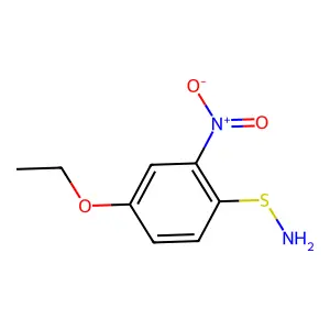 S-(4-ethoxy-2-nitrophenyl)thiohydroxylamine structure