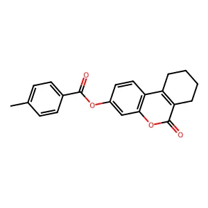 6-oxo-7,8,9,10-tetrahydro-6H-benzo[c]chromen-3-yl 4-methylbenzoate structure