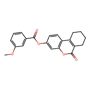 6-oxo-7,8,9,10-tetrahydro-6H-benzo[c]chromen-3-yl 3-methoxybenzoate structure