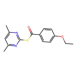 S-(4,6-dimethylpyrimidin-2-yl) 4-ethoxybenzenecarbothioate structure