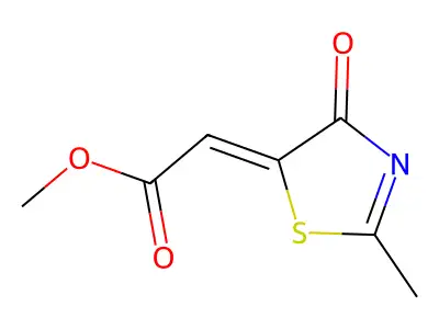 Methyl 2-(2-methyl-4-oxo-5(4H)-thiazolylidene)acetate structure