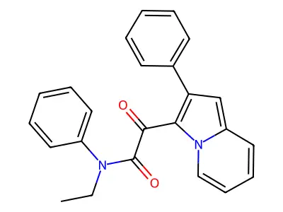N-ethyl-2-oxo-N-phenyl-2-(2-phenylindolizin-3-yl)acetamide structure