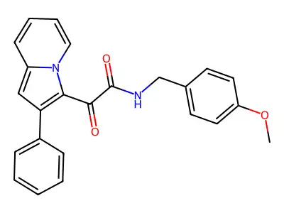 N-[(4-methoxyphenyl)methyl]-2-oxo-2-(2-phenylindolizin-3-yl)acetamide structure