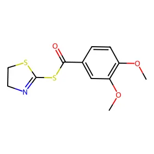 S-(4,5-dihydro-1,3-thiazol-2-yl) 3,4-dimethoxybenzenecarbothioate structure