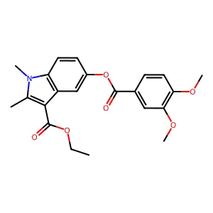 3-(Ethoxycarbonyl)-1,2-dimethylindol-5-yl 3,4-dimethoxybenzoate structure