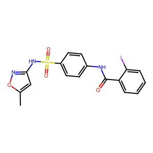 2-iodo-N-[4-[(5-methyl-1,2-oxazol-3-yl)sulfamoyl]phenyl]benzamide structure