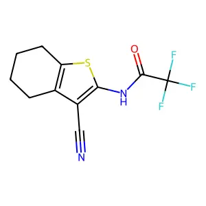 N-(3-cyano-4,5,6,7-tetrahydro-1-benzothiophen-2-yl)-2,2,2-trifluoroacetamide structure