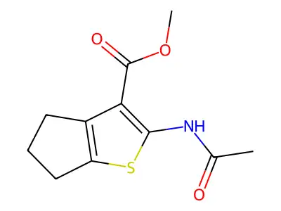 methyl 2-acetamido-5,6-dihydro-4H-cyclopenta[b]thiophene-3-carboxylate structure