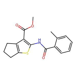 methyl 2-(2-methylbenzamido)-5,6-dihydro-4H-cyclopenta[b]thiophene-3-carboxylate structure