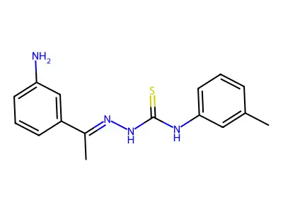 2-[(E)-1-(3-Aminophenyl)ethylidene]-N-(3-methylphenyl)-1-hydrazinecarbothioamide structure