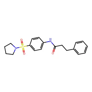 3-phenyl-N-[4-(pyrrolidin-1-ylsulfonyl)phenyl]propanamide structure