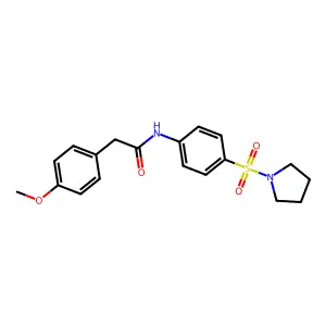 2-(4-methoxyphenyl)-N-[4-(1-pyrrolidinylsulfonyl)phenyl]acetamide structure