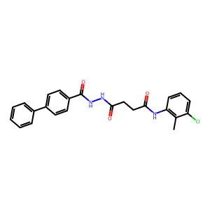 N-(3-chloro-2-methylphenyl)-4-oxo-4-[2-(4-phenylbenzoyl)hydrazinyl]butanamide structure