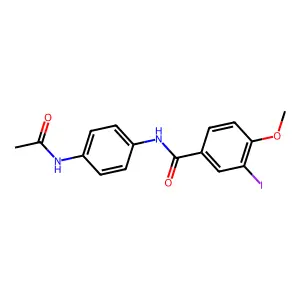 N-[4-(acetylamino)phenyl]-3-iodo-4-methoxybenzamide structure