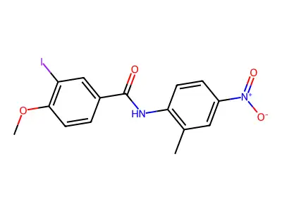 3-iodo-4-methoxy-N-(2-methyl-4-nitrophenyl)benzamide structure