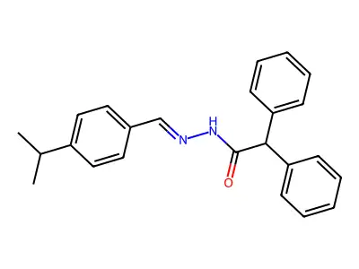 2,2-diphenyl-N-[(E)-(4-propan-2-ylphenyl)methylideneamino]acetamide structure