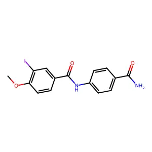 N-(4-carbamoylphenyl)-3-iodo-4-methoxybenzamide structure