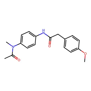 N-{4-[acetyl(methyl)amino]phenyl}-2-(4-methoxyphenyl)acetamide structure