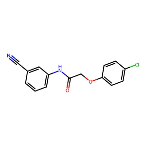 2-(4-chlorophenoxy)-N-(3-cyanophenyl)acetamide structure