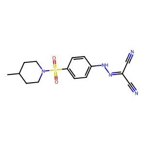 2-({4-[(4-Methyl-1-piperidinyl)sulfonyl]phenyl}hydrazono)malononitrile structure