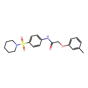 2-(3-methylphenoxy)-N-[4-(1-piperidinylsulfonyl)phenyl]acetamide structure