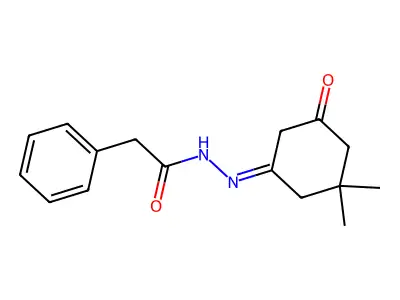 N-[(Z)-(3,3-dimethyl-5-oxocyclohexylidene)amino]-2-phenylacetamide structure