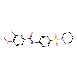 3-iodo-4-methoxy-N-[4-(1-piperidinylsulfonyl)phenyl]benzamide structure