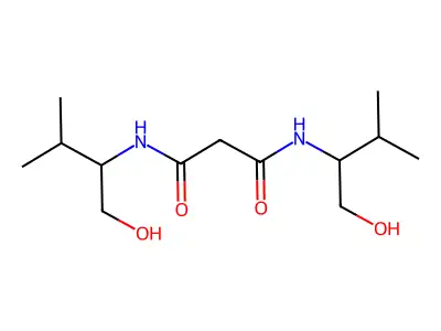 N,N'-bis(1-hydroxy-3-methylbutan-2-yl)propanediamide structure