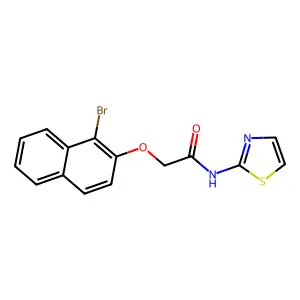 2-[(1-bromo-2-naphthyl)oxy]-N-(1,3-thiazol-2-yl)acetamide structure