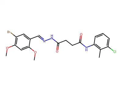 N'-[(E)-(5-bromo-2,4-dimethoxyphenyl)methylideneamino]-N-(3-chloro-2-methylphenyl)butanediamide structure