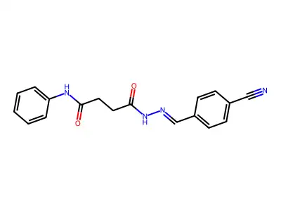 N'-[(E)-(4-cyanophenyl)methylideneamino]-N-phenylbutanediamide structure