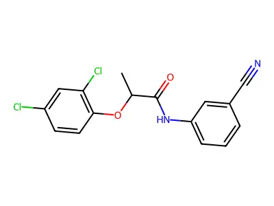 N-(3-cyanophenyl)-2-(2,4-dichlorophenoxy)propanamide structure