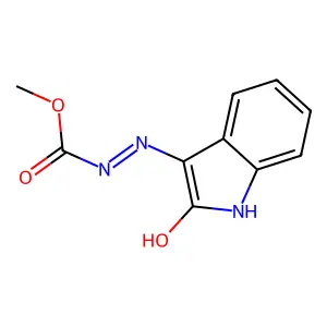 methyl 2-(2-oxo-1,2-dihydro-3H-indol-3-ylidene)hydrazinecarboxylate structure
