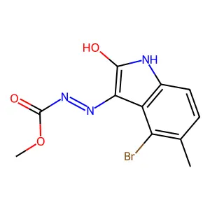 methyl 2-(4-bromo-5-methyl-2-oxo-1,2-dihydro-3H-indol-3-ylidene)hydrazinecarboxylate structure