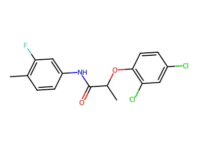 2-(2,4-dichlorophenoxy)-N-(3-fluoro-4-methylphenyl)propanamide structure