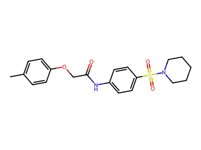 2-(4-methylphenoxy)-N-[4-(1-piperidinylsulfonyl)phenyl]acetamide structure
