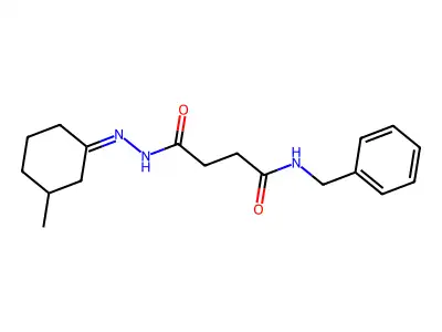 4-Oxo-4-[(phenylmethyl)amino]butanoic acid 2-(3-methylcyclohexylidene)hydrazide structure