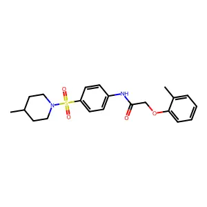 2-(2-methylphenoxy)-N-[4-(4-methylpiperidin-1-yl)sulfonylphenyl]acetamide structure