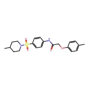 2-(4-methylphenoxy)-N-{4-[(4-methyl-1-piperidinyl)sulfonyl]phenyl}acetamide structure