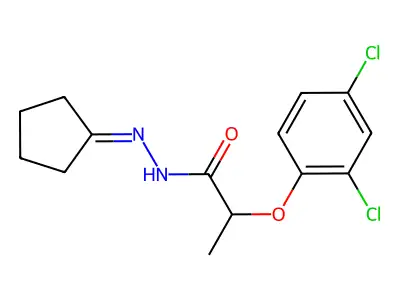 N'-cyclopentylidene-2-(2,4-dichlorophenoxy)propanohydrazide structure