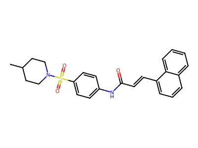 (E)-N-[4-(4-methylpiperidin-1-yl)sulfonylphenyl]-3-naphthalen-1-ylprop-2-enamide structure
