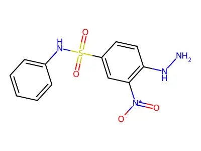 4-hydrazinyl-3-nitro-N-phenylbenzene-1-sulfonamide structure