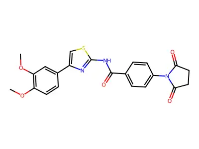 N-[4-(3,4-dimethoxyphenyl)-1,3-thiazol-2-yl]-4-(2,5-dioxopyrrolidin-1-yl)benzamide structure