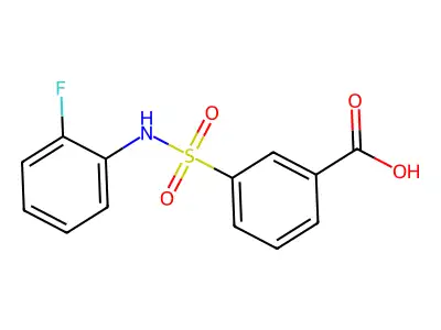 3-[(2-Fluorophenyl)sulfamoyl]benzoic acid structure