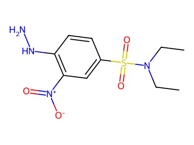 N,N-diethyl-4-hydrazinyl-3-nitrobenzene-1-sulfonamide structure