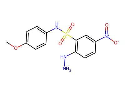 2-hydrazinyl-N-(4-methoxyphenyl)-5-nitrobenzene-1-sulfonamide structure