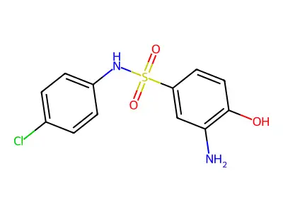 3-amino-N-(4-chlorophenyl)-4-hydroxybenzene-1-sulfonamide structure