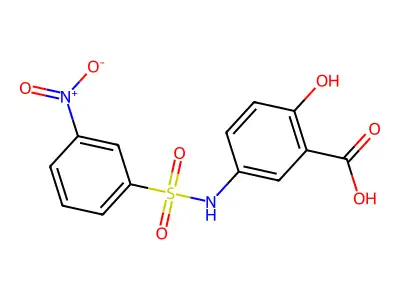 2-Hydroxy-5-(3-nitrobenzenesulfonamido)benzoic acid structure