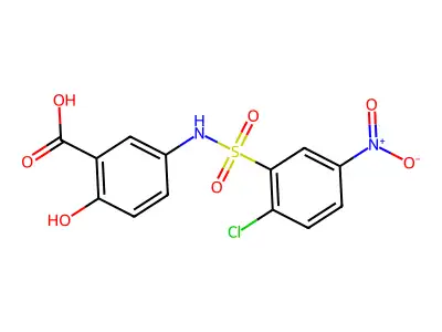 5-(2-Chloro-5-nitrobenzenesulfonamido)-2-hydroxybenzoic acid structure