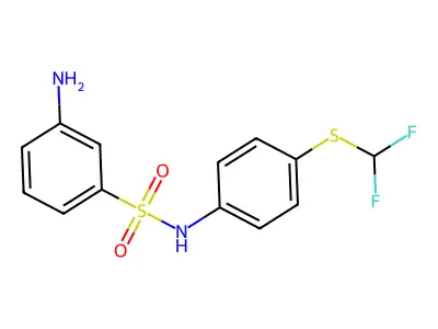 3-amino-N-{4-[(difluoromethyl)sulfanyl]phenyl}benzene-1-sulfonamide structure